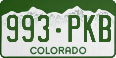 CO license plate 993PKB