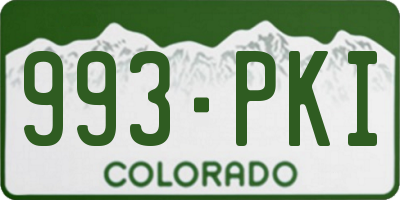 CO license plate 993PKI