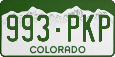 CO license plate 993PKP
