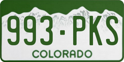 CO license plate 993PKS