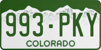 CO license plate 993PKY