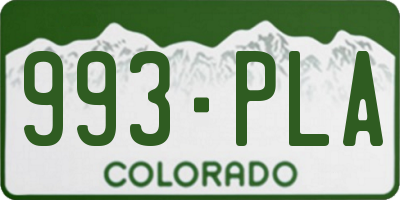 CO license plate 993PLA