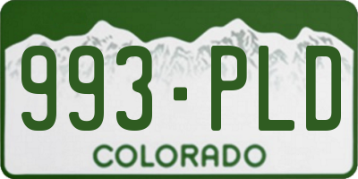 CO license plate 993PLD