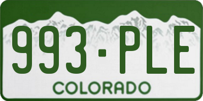 CO license plate 993PLE