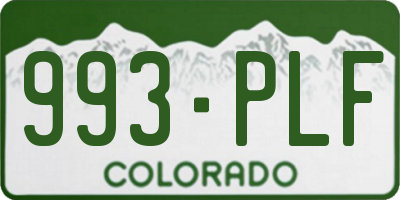 CO license plate 993PLF