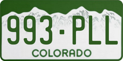 CO license plate 993PLL