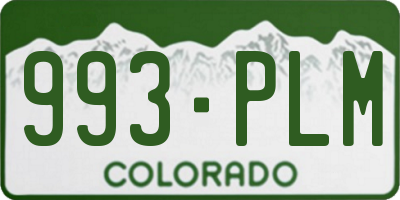 CO license plate 993PLM