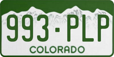 CO license plate 993PLP