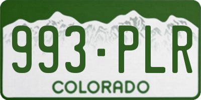 CO license plate 993PLR