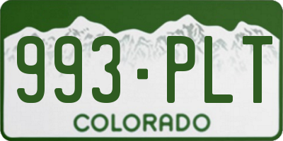 CO license plate 993PLT