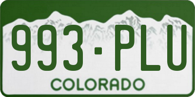 CO license plate 993PLU