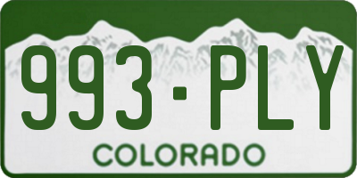 CO license plate 993PLY