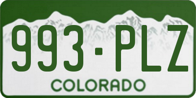CO license plate 993PLZ