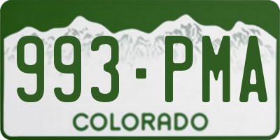 CO license plate 993PMA
