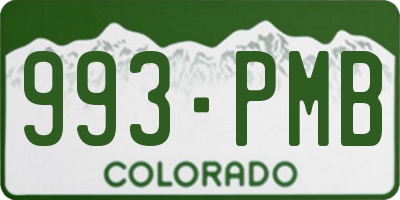 CO license plate 993PMB