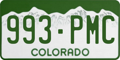 CO license plate 993PMC