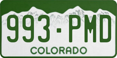 CO license plate 993PMD