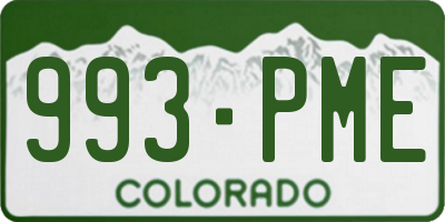 CO license plate 993PME