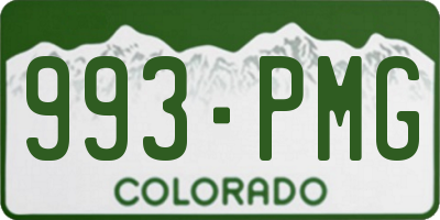 CO license plate 993PMG
