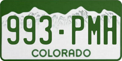 CO license plate 993PMH