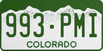 CO license plate 993PMI