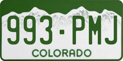 CO license plate 993PMJ