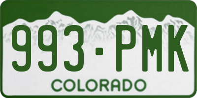 CO license plate 993PMK