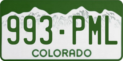 CO license plate 993PML