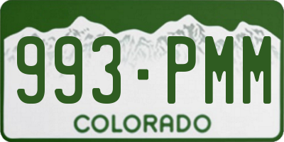 CO license plate 993PMM