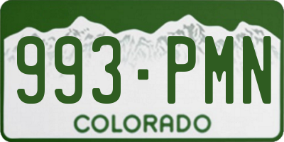 CO license plate 993PMN