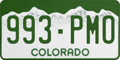 CO license plate 993PMO