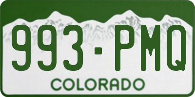 CO license plate 993PMQ