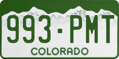 CO license plate 993PMT