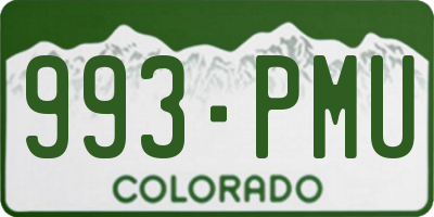 CO license plate 993PMU