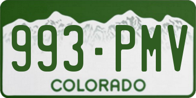 CO license plate 993PMV