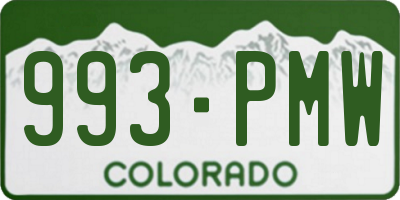 CO license plate 993PMW