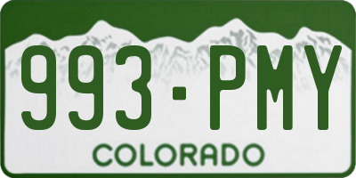 CO license plate 993PMY