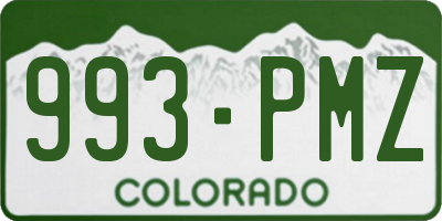 CO license plate 993PMZ