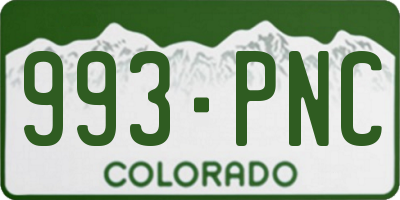CO license plate 993PNC