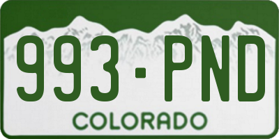 CO license plate 993PND