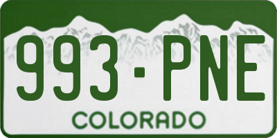 CO license plate 993PNE