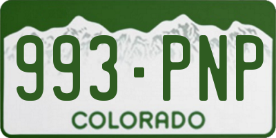 CO license plate 993PNP
