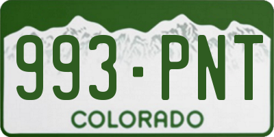 CO license plate 993PNT