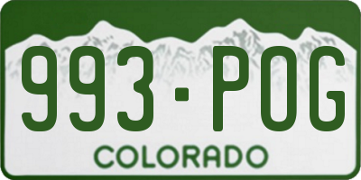 CO license plate 993POG