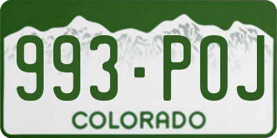 CO license plate 993POJ