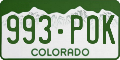 CO license plate 993POK