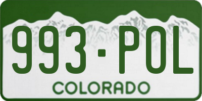 CO license plate 993POL