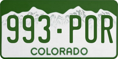 CO license plate 993POR