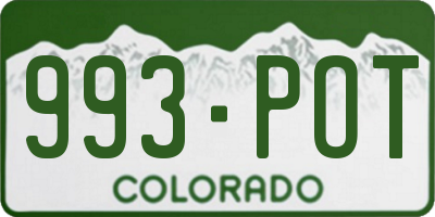 CO license plate 993POT