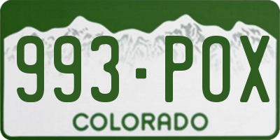 CO license plate 993POX